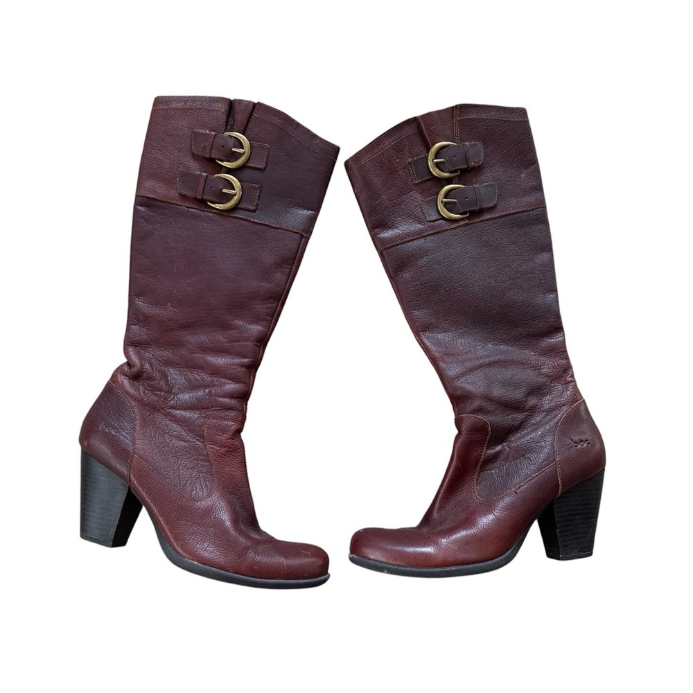 Born Concept BOC Women’s Leather Calf Boots Heels Size 8.5